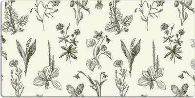 Produktbild von Schreibtischmatte Tischunterlage 120x60 cm Mauspad - Skizzierte Blumen
