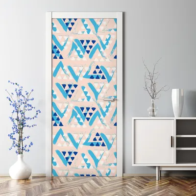 Produktbild von Dekorative Türaufkleber Aufkleber selbstklebend Abnehmbarerdeko Gezeichnete Dreiecke 85 x 200 cm