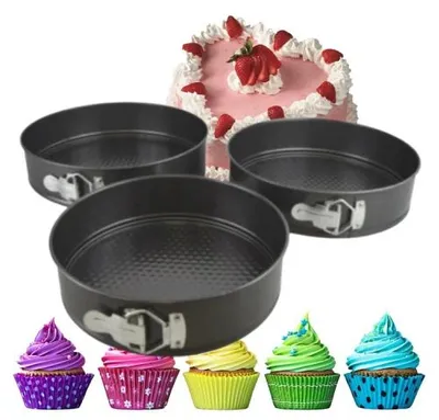 Produktbild von 3er Set Springformen Metall 18/20/22 cm Backformen