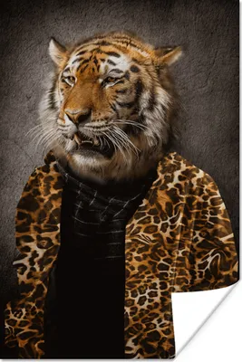 Produktbild von MuchoWow® Poster Tiger - Alt - Anzug 60x90 cm - Wanddekoration