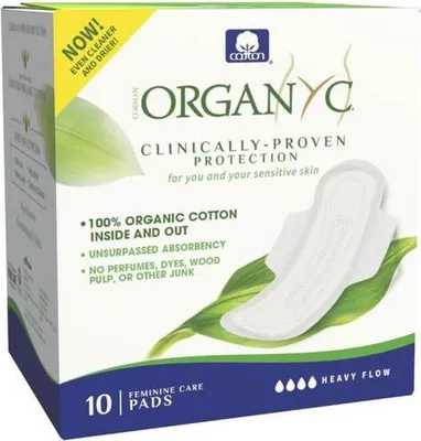 Produktbild von ORGANYC Bio-Baumwollbinden mit Flügeln SEHR SAUGFÄHIG 10 Stk.