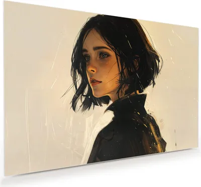 Produktbild von Glasbild 75x50cm in XXL für Wohnzimmer, Schlafzimmer Motiv Porträt junge Frau