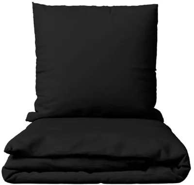 Produktbild von Bettwäsche Set Baumwolle Schwarz Renforce 135x200 cm 100% Baumwolle mit Reißverschluss Uni