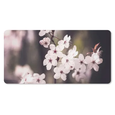 Produktbild von MuchoWow® Schreibtischunterlage Blumen - Weiß - Natur - Pflanze - Blüte 80x40 cm - XXL Mauspad - Gaming Mauspad