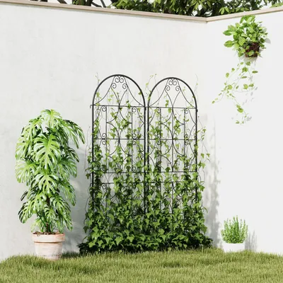Produktbild von Rankgitter Metall 2er Set zum Stecken rostfrei Rankhilfe für Kletterpflanzen 50x150 cm, 50 x 1,3 x 150 cm, für Garten und Terrasse
