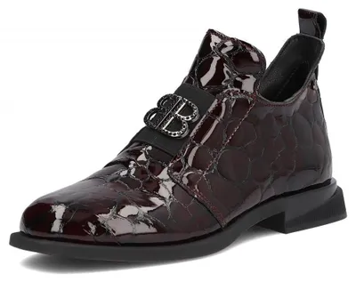 Produktbild von FILIPPO Lack Stiefeletten Damen Bordeaux Echtleder Reißverschluss - 37
