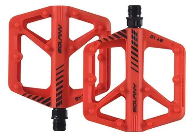 Productafbeelding van Fietspedalen, mountainbike/racefiets, nylonvezel, oranje, 9/16 inch, antislip, breed, met reflector