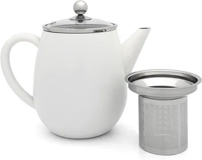 Image de Théière à double paroi 1,1 L en acier inoxydable et verre