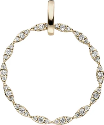Produktbild von Anhänger Kreis mit 42 Diamanten Brillanten rund 585 Gold Gelbgold Goldanhänger