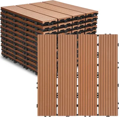 Obrázek produktu pro Dlaždice TolleTour click ve vzhledu dřeva, WPC dlaždice,30 x 30cm, hnědá, 44 kusů (4m²)
