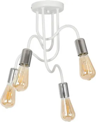 Obrázok produktu pre Stropné svietidlo priemyselné biele chrómové Dow 4xE27 15W Luminex