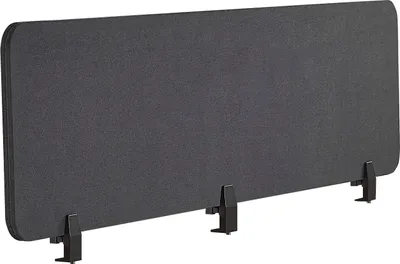Produktbild von BELIANI Schreibtisch Trennwand Dunkelgrau Stoff PET Kunststoff 180 x 40 cm zum Aufstellen Klemmen Schallschutz Sichtschutz Pinnwand Büro Home Office