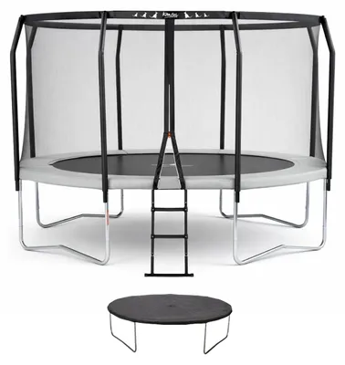 Image de KANGUI Trampoline de jardin rond Ø360cm avec filet de sécurité + échelle + couverture - Fabrication européenne - Famili 360