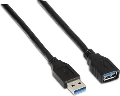 Produktbild von AISENS A105-0042, 2 m, USB A, USB A, USB 3.2 Gen 1 (3.1 Gen 1), 5 Gbit/s, Schwarz