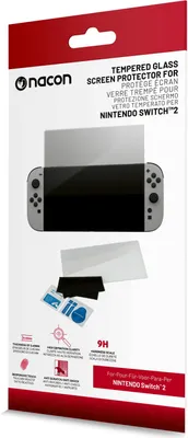 Produktbild von NACON Tempered Glass Screen Protector Switch 2, Displayschutz, Nintendo Switch 2, Transparent, Gehärtetes Glas, Nachdenklich, Kratzresistent, Nintendo