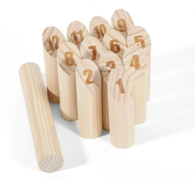 Produktbild von Aopunly Kubb Finnische Spiel Holzwurfspiel Wurfspiele für draußen Holz-Kegel Finnische Outdoor Spiele Erwachsene & Kinder