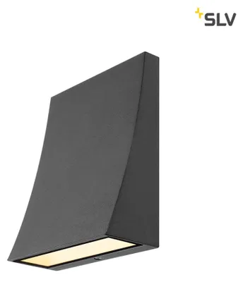 Imagen del producto de SLV 1000342 DELWA WIDE: Lámpara de pared LED para exteriores, 3000K, ángulo de iluminación de 100°, color antracita, grado de protección IP44