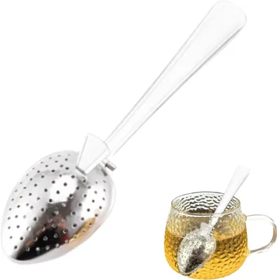 Produktbild von Tee-Infuser-Löffel aus Edelstahl mit feinem Netzfilter und hitzebeständigem Griff