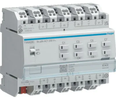 Obrázok produktu pre Pohon roliet/žalúzií Hager TYAS628C 8-násobný KNX 230V (TYAS628C)