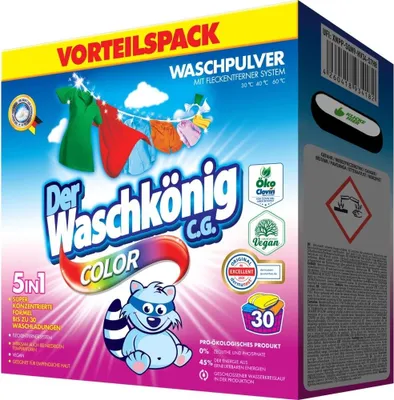 Produktbild von Waschkonig Color Waschmittel Pulver für Buntwäsche, 1,95 kg