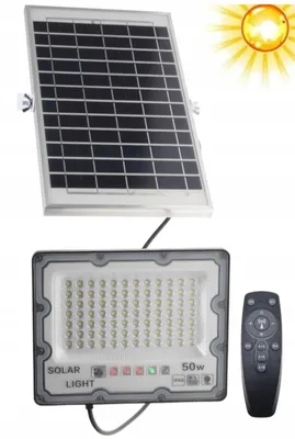 Zdjęcie produktu dla HALOGEN Lampa SOLARNA LED 50W Uliczna Pilot Czujnik ZMIERZCHU 5912