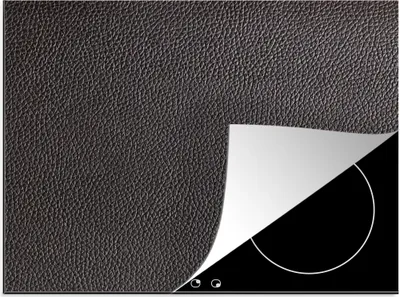 Produktbild von KitchenYeah© Herdabdeckplatte Leder - Lederoptik - Schwarz - Hell , 58x51cm, Küche Deko, Glaskeramikkochfeld Herdabdeckung, Abdeckplatte fùr Kochfeld