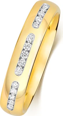 Produktbild von 9 Karat (375) Gold 4mm Slight Court Form Diamant Trauring/Ehering/Hochzeitsring Brillant-Schliff 0.15 Karat HI - SI3-I1, 53 (16.9); TRS368279KYRSM