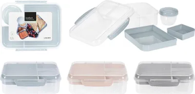 Zdjęcie produktu dla Lunchbox mit Dressing Cup "Scandic" 4-teilig 3fach sortiert 12 Stück Verkaufseinheit 113081 8719987866852