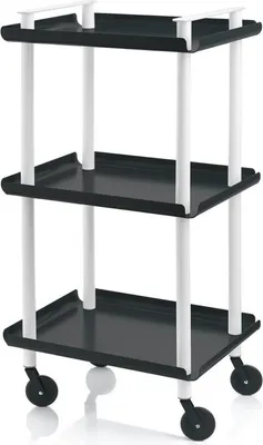 Produktbild von DON HIERRO - Servierwagen, Rollregal mit 3 Ebenen, Metall, weißer Rahmen, LEKY
