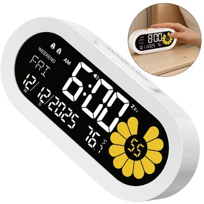 Produktbild von Digitaler Wecker,Nachttischuhr VA LCD-Display mit Sekundenanzeige,9-Minuten-Schlummerfunktion und Wochenendmodus,3 Helligkeitsstufen, für Schlafzimmer