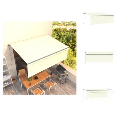 Immagine prodotto di vidaXL Tenda a scomparsa manuale con tenda a rullo 4x3 m crema - Tende da sole