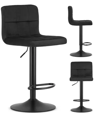 Produktbild von E-W Trading | Hocker PROT - 87,5-108 cm - Samt schwarz - Ergonomisch - Höhenverstellbar - Modernes Design