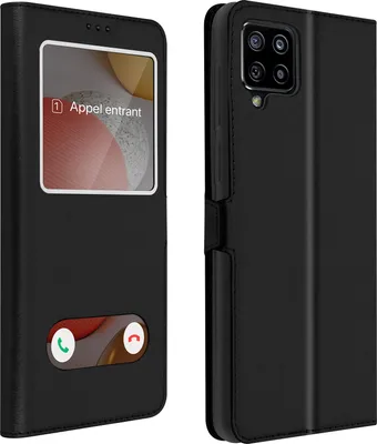 Obrázok produktu pre Avizar, Samsung Galaxy A42 5G Kryt s dvojitým oknom a funkciou stojana, čierny
