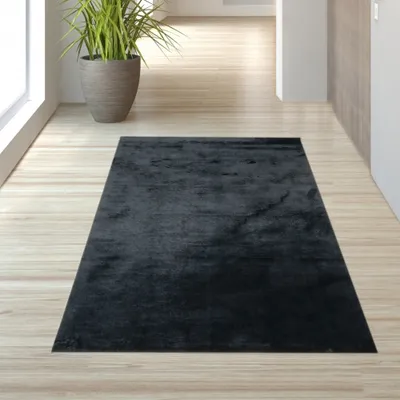 Immagine prodotto di Tappeto Shaggy Flokati nero - Dimensioni: 80 x 150 cm