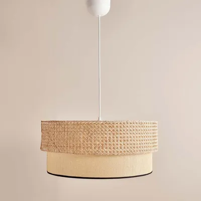 Image de Opviq, AYD-3447, Lustre, 100 % RATTAN, Beige, 50 x 50 x 80 cm