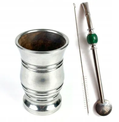 Immagine prodotto di Set Yerba Mate Matero Palo Santo XL 250ml + Bombilla (cannuccia) + Spazzolino per la pulizia