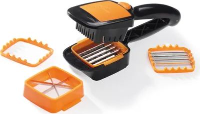 Produktbild von Genius Nicer Dicer Quick - Gemüseschneider, Schneidegerät, 5-tlg. Set, Würfelschneider, Scheibenschneider, Handschneidegerät