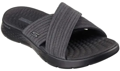 Produktbild von Skechers Go Walk Flex Sandal - Impressed Damen Cross Slide-Sandale Schwarz (Black/Grey), 141420-BKGY