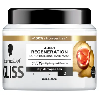 Produktbild von Gliss Kur Total Repair 4-in-1-Haarmaske Regeneration und Schutz 400 ml