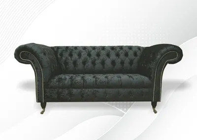 Zdjęcie produktu dla Aksamitna sofa klubowa Chesterfield tapicerka 2-osobowa tekstylne sofy kanapy salon
