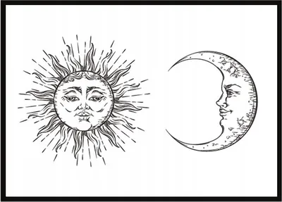 Immagine prodotto di Poster fotografico in cornice 43x33cm Sole Luna P891