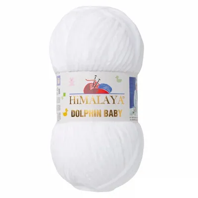 Zdjęcie produktu dla Strickfein Himalaya Dolphin Baby super Bulky Chenille Garn Wolle strickgarn 100 gr 80301 - Weiss