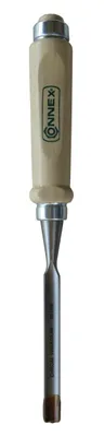 Immagine prodotto di Sgorbia CONNEX con manico Ulm in legno di carpino e lama in cromo vanadio con smusso esterno, larghezza 10 mm, COX861110