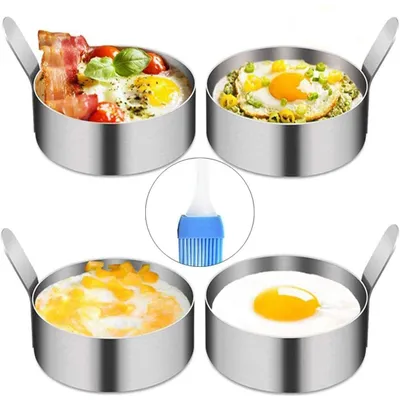 Produktbild von Spiegelei-Ring Eierring Pfannkuchenform - Ø 9 cm - Edelstahl - 4 Stück