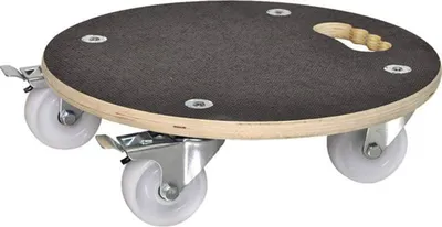 Image de Support mobile pour casseroles, diamètre : 38 cm, bois, noir, 200 kg - A