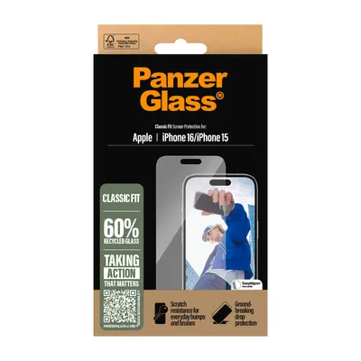 Productafbeelding van PanzerGlass Anti-Bacterial Screenprotector voor de Apple iPhone 16