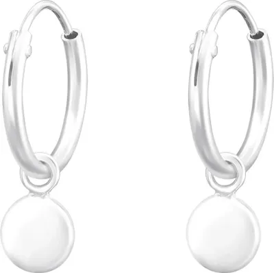 Produktbild von Creolen Ohrringe 925 Sterling Silber mit hängender Scheibe