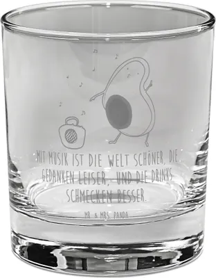 Produktbild von Mr. & Mrs. Panda Glas Avocado Tanzen - Transparent - Geschenk, Trinkglas, Musik, Tumbler, Party, Cocktailglas, Feier, Urlaub, Longdrinkglas