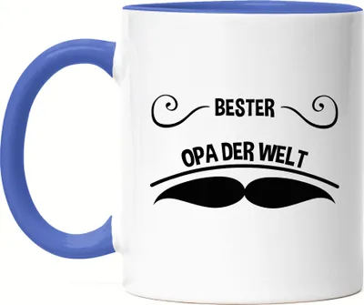Produktbild von Bester Opa Tasse Blau Spruch Geburtstag Geschenkidee Bester Opa Großvater Bart