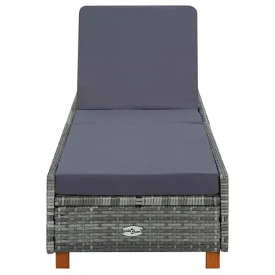 Produktbild von VidaXL 310475, Lounge, Gepolsterter Sitz, Akazienholz, Polyester, Polyrattan, Stahl, Grau, 550 mm, 2000 mm